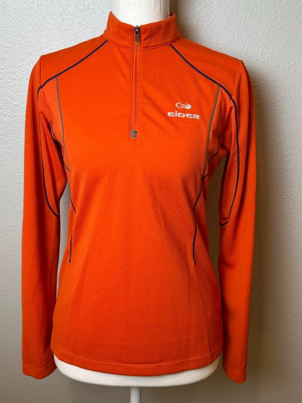 Eider Progressive Outdoor Climbing Beta 1/2 Zip Top Mock Neck Orange Small Slim